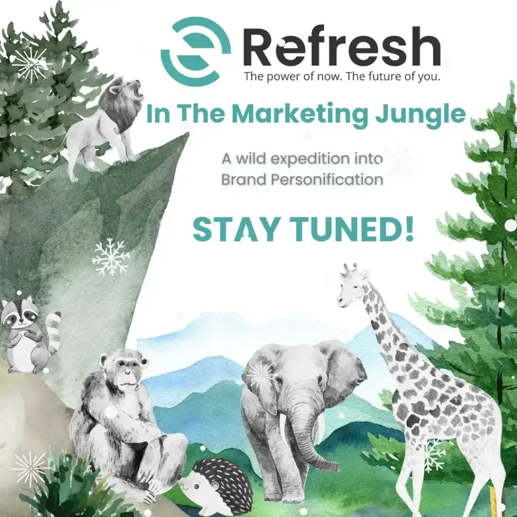 Marketing jungle theme with animals and branding message